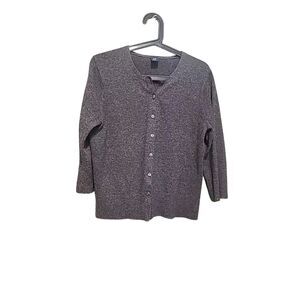 GAP Size L Lambswool Wool Blend Cardigan Sweater Rory Gilmore Vtg Y2K Grey Gray